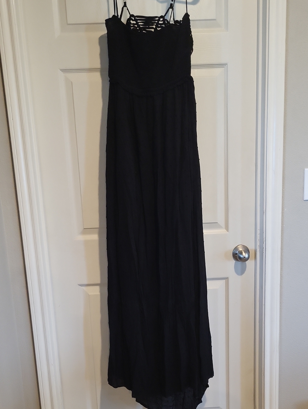Strappy Back Black Maxi Dress